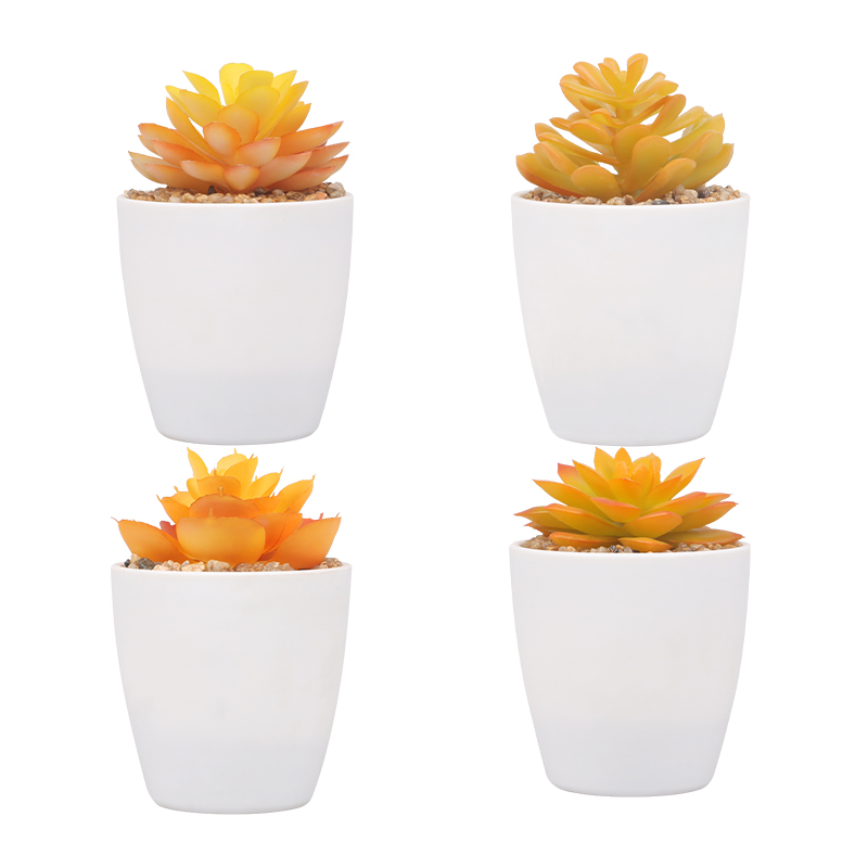 Artifi potted plant w pot, set of 4, indoor/outdoor succulent, 2.95 inches