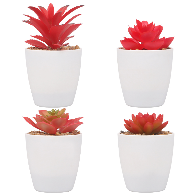 Artifi potted plant w pot, set of 4, indoor/outdoor succulent, 2.95 inches